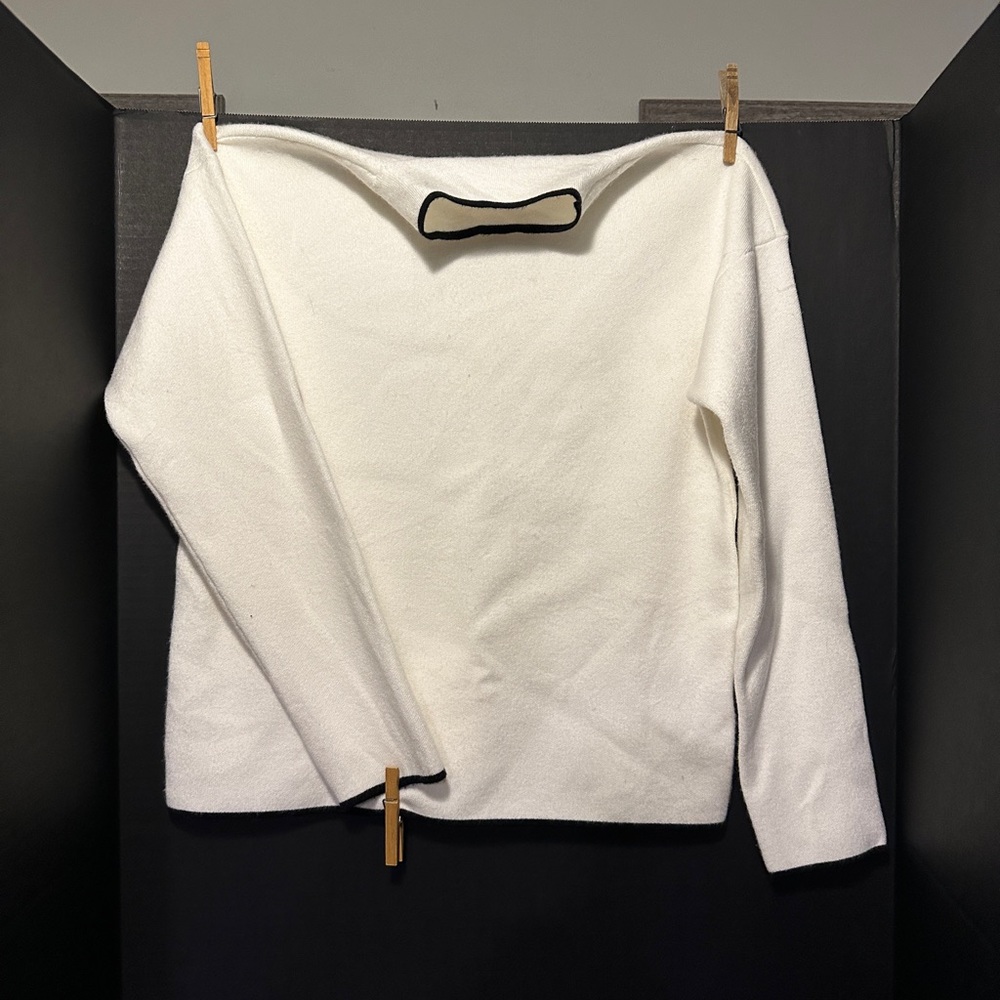 Anthropologie Cream Mock Neck Sweater
